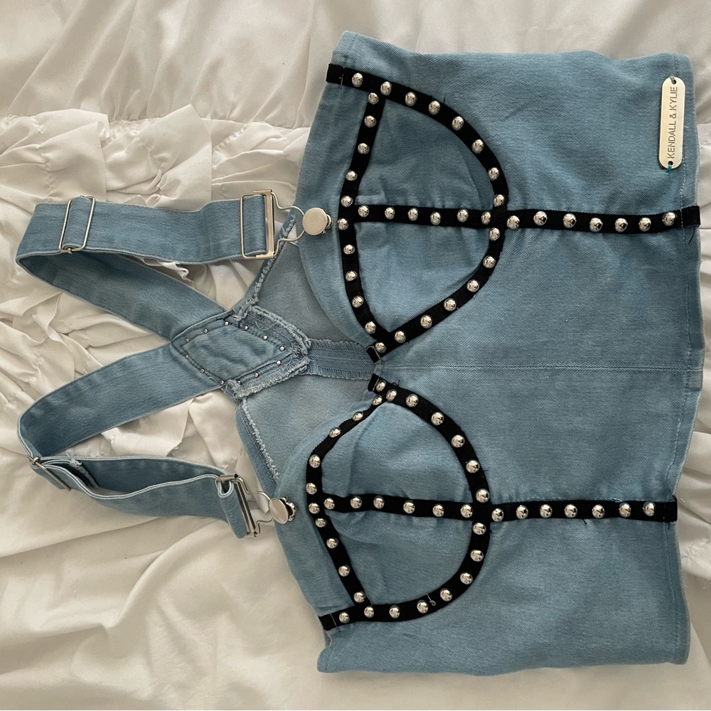 Jean shirt with black details and studs. Never worn.